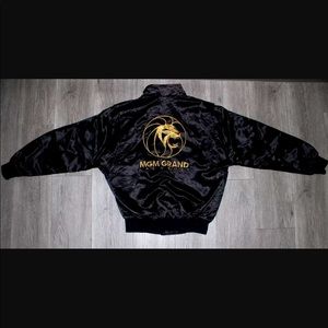 MGM GRAND CASINO LAS VEGAS VINTAGE EMBROIDERED JACKET BLACK GOLD RARE GRAIL 90’s